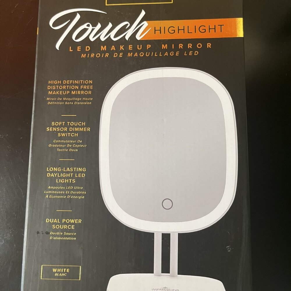 NIB Impressions touch highlight LED makeup mirror